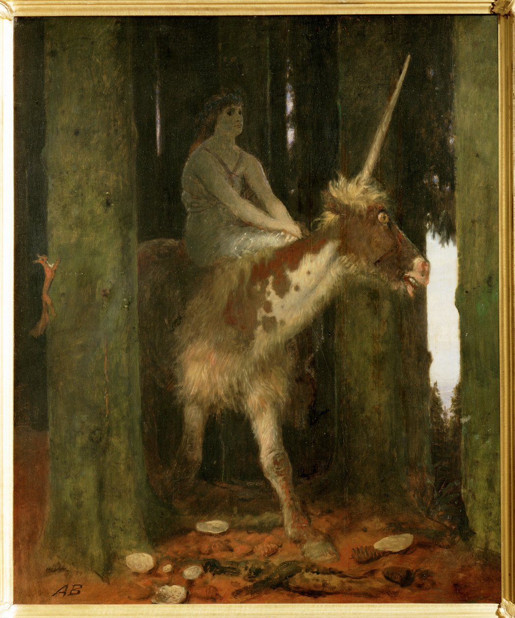 Waldesstille - Lesní ticho. ... (malba na dřevě) od Arnold Böcklin