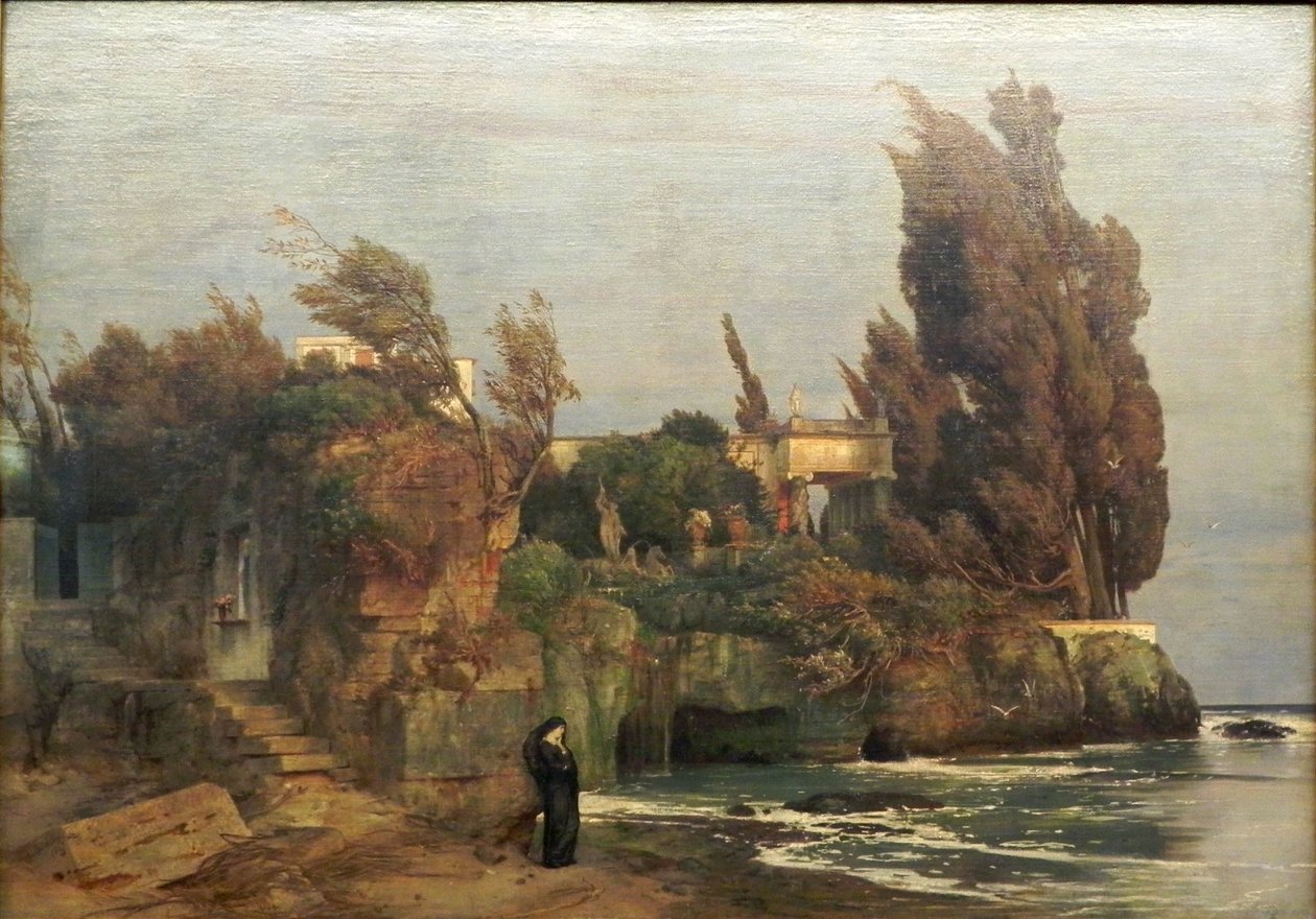 Vila u moře, verze II od Arnold Böcklin