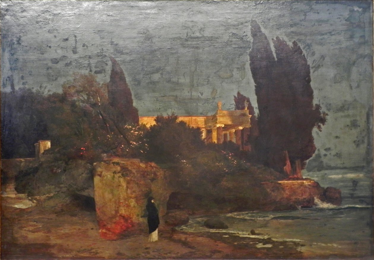 Vila u moře, verze I od Arnold Böcklin