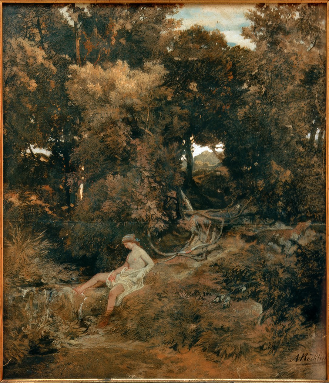 Nymfa u zdroje od Arnold Böcklin