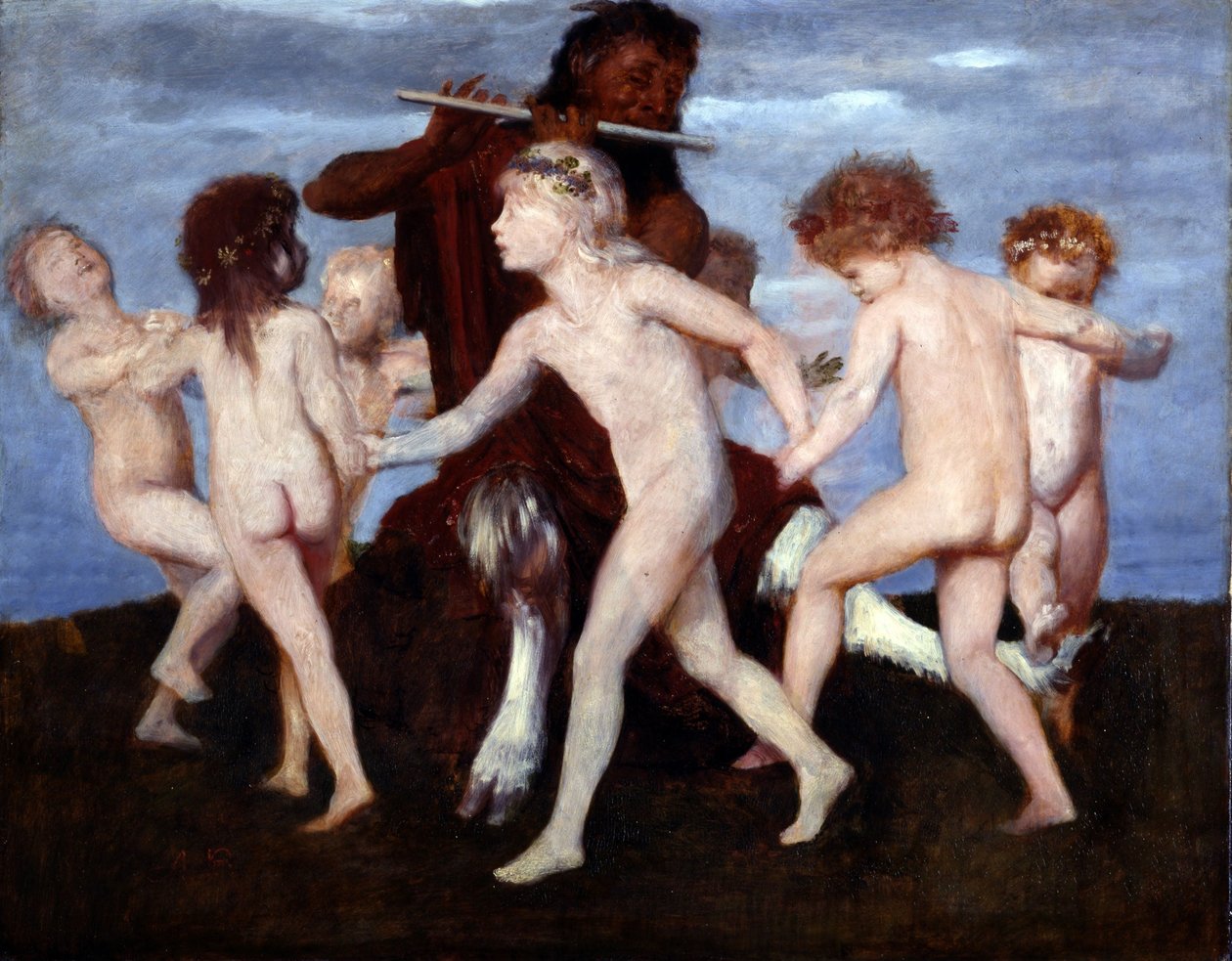 Pan Dancing s dětmi od Arnold Böcklin