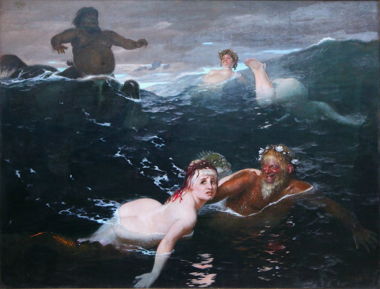 Hra ve vlnách od Arnold Böcklin
