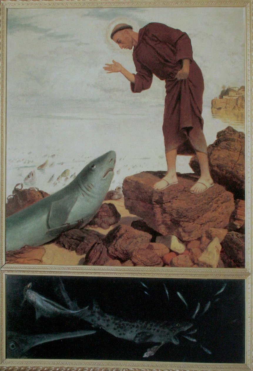 Svatý Antonín káže rybám od Arnold Böcklin