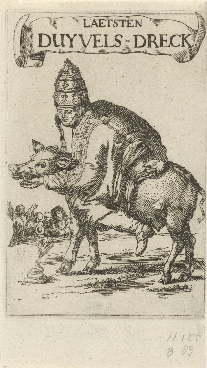 Pauza na prase Titulní list pro: J. Lydius, Laetsten duyvels-dreck, 1687 od Arnold Houbraken