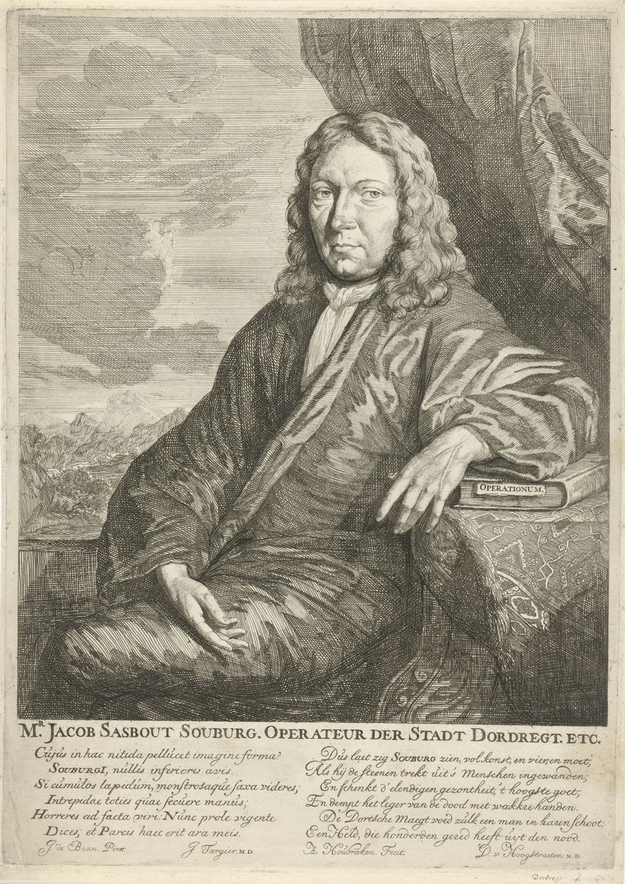 Portrét Jacoba Sasbouta Souburga Pan Jacob Sasbout Souburg. Provozovatel města Dordregt. atd. (název na objektu) od Arnold Houbraken