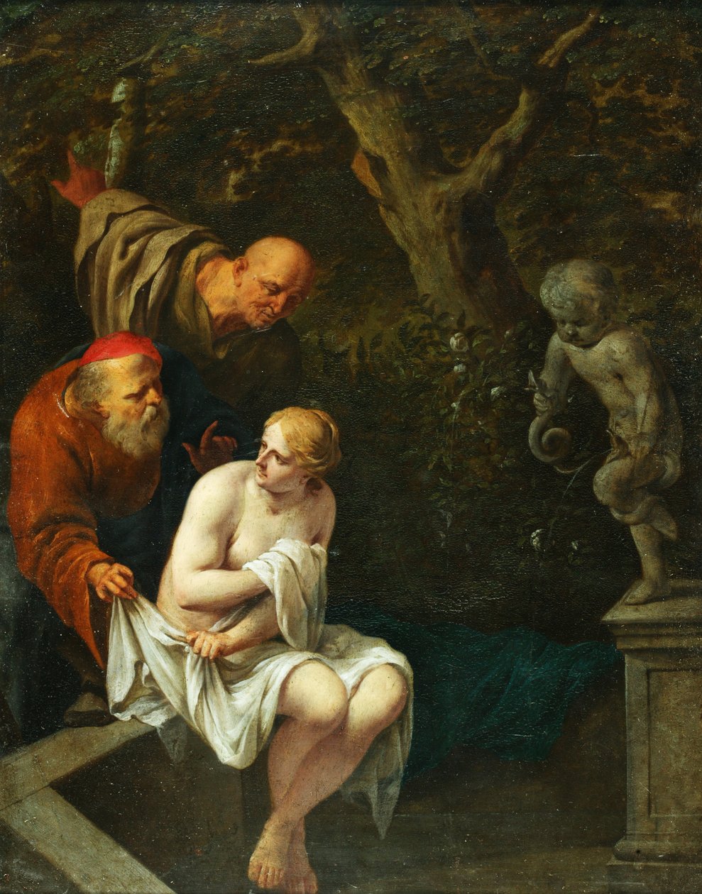 Susannah a starší (olej na mědi) od Arnold Houbraken