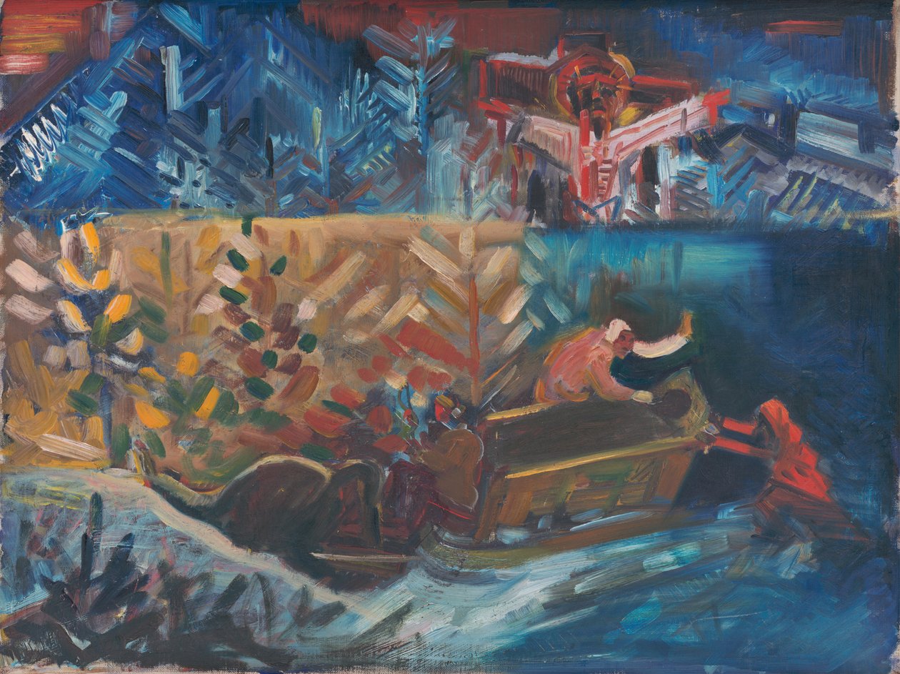 Nošení nemocných, kolem roku 1940 (olej na plátně) od Arnold Peter Weisz Kubincan