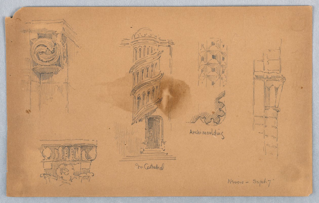 Architektonické detaily v Nevers od Arnold William Brunner