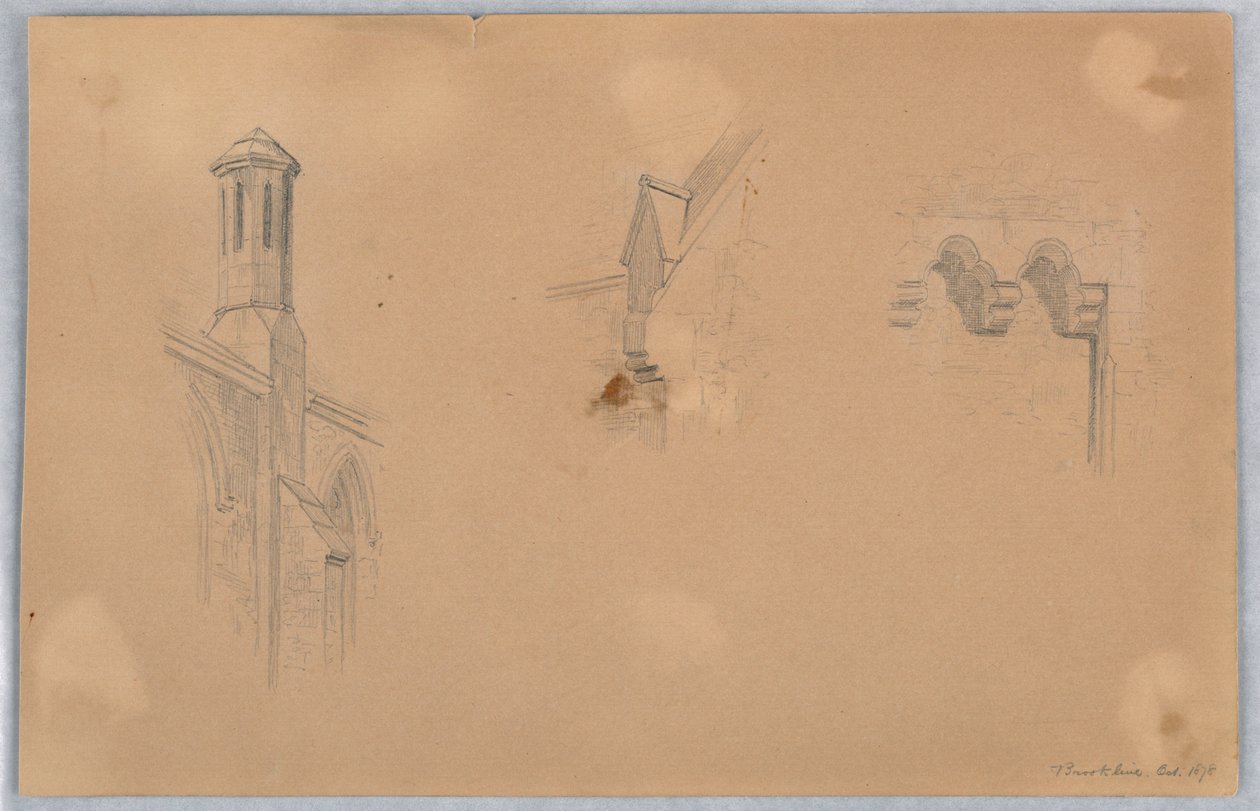 Architektonické detaily z kostela v Brookline od Arnold William Brunner