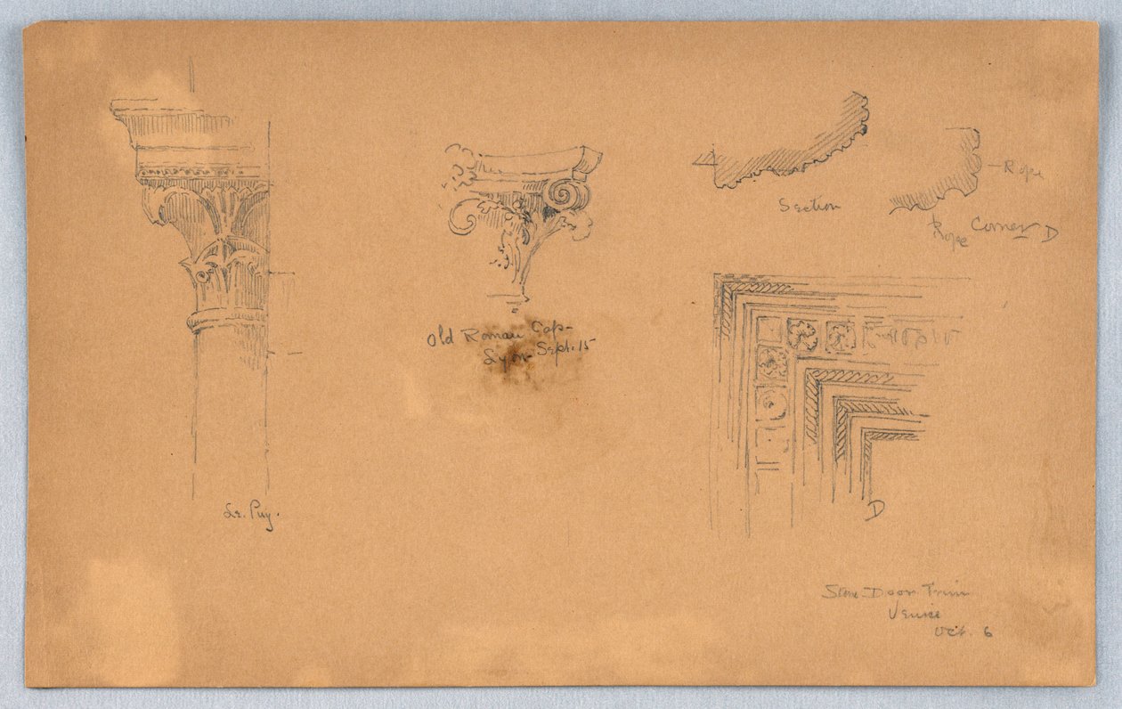 Architektonické detaily v Benátkách od Arnold William Brunner