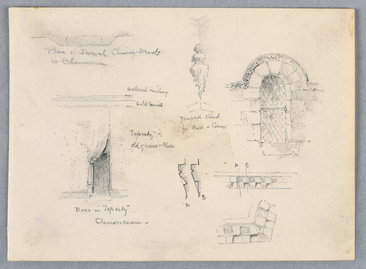 Architektonické skici z Chenonceaux od Arnold William Brunner
