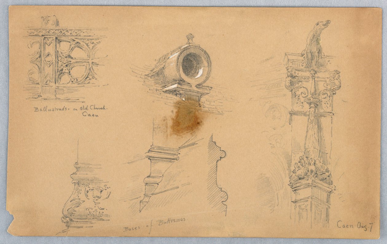 Architektonické skici v Caen od Arnold William Brunner