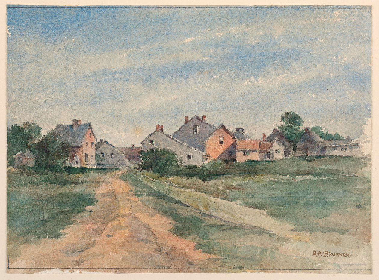Krajina s domy od Arnold William Brunner