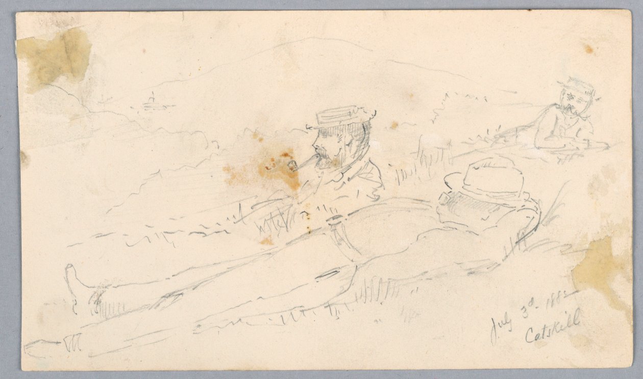 Muži odpočívající na Catskill Hillside od Arnold William Brunner