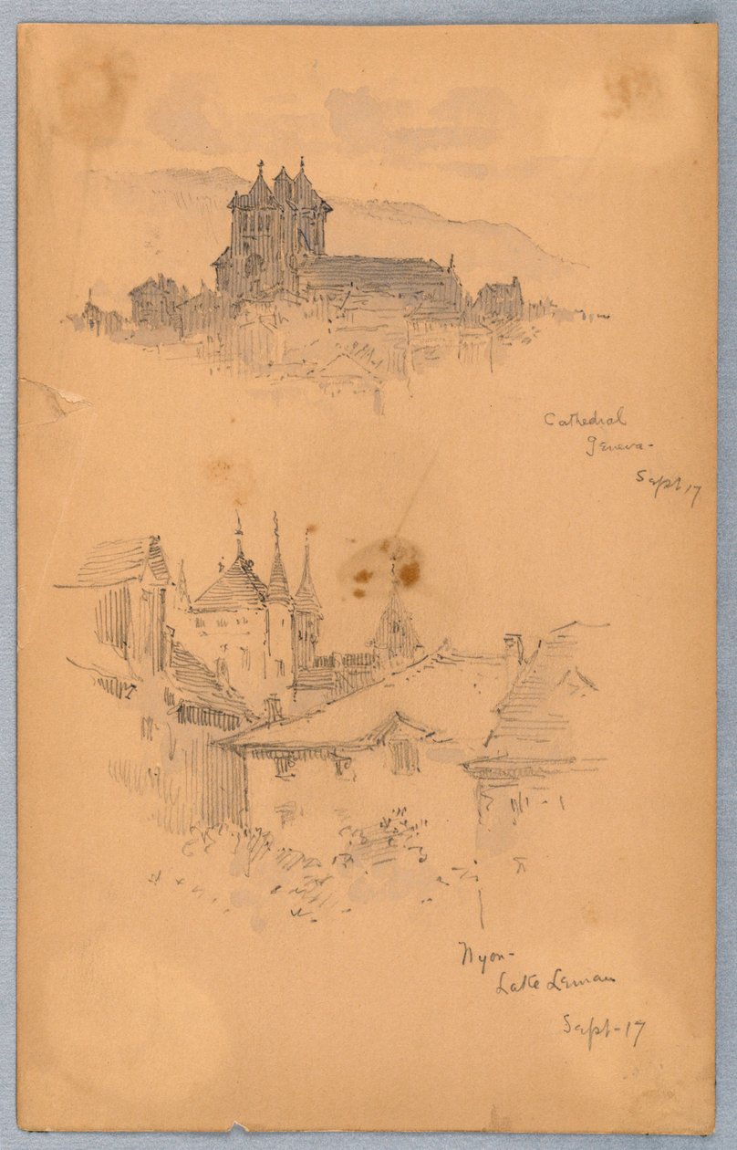 Nyon, katedrála v Ženevě od Arnold William Brunner