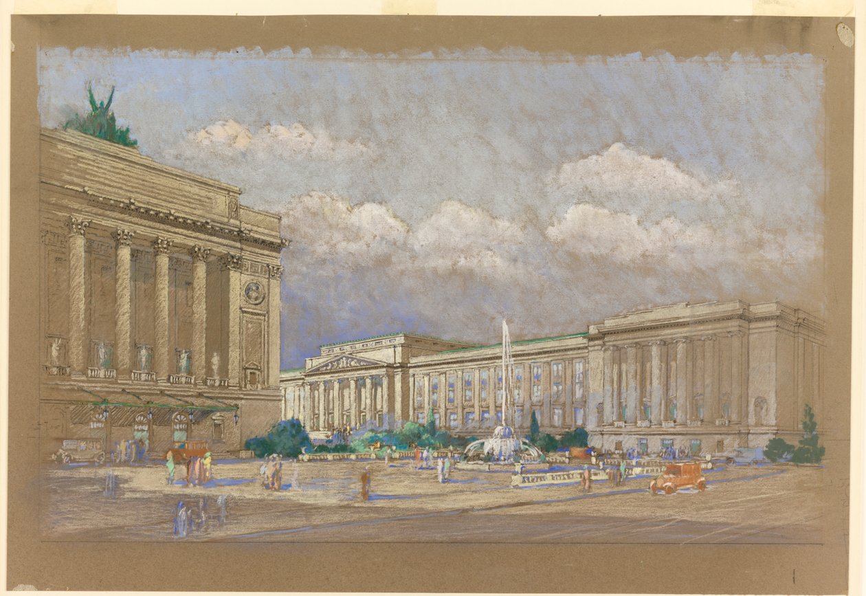 Studium pro Proposed Music and Arts Center, New York, NY od Arnold William Brunner