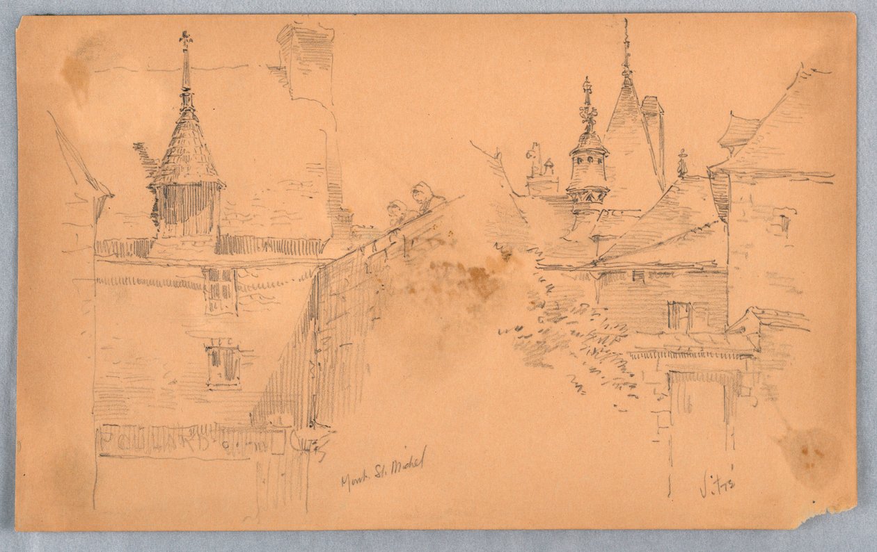 Dvě scény na Mont St. Michel a Vitré od Arnold William Brunner