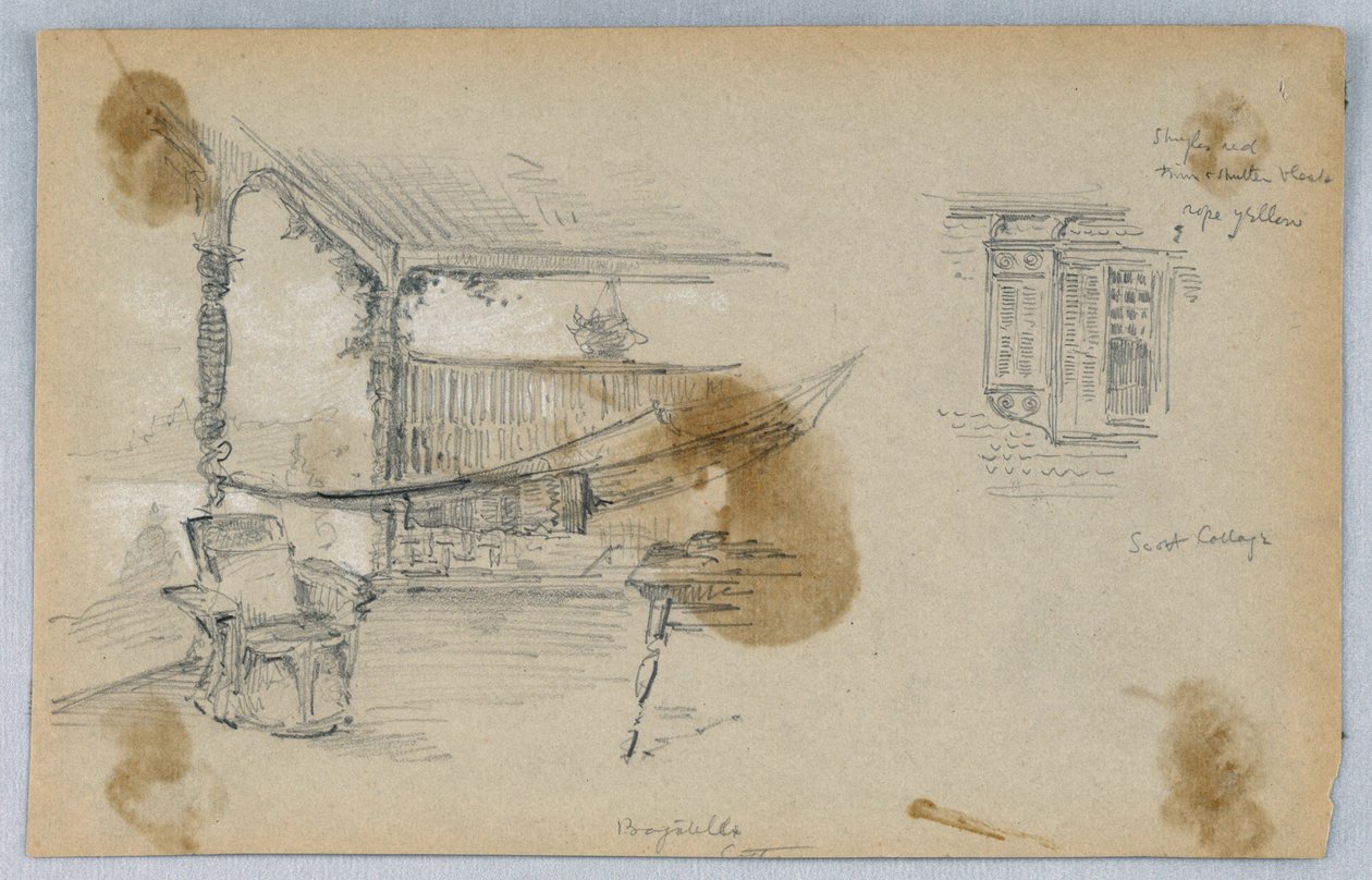 Dvě skici, Scott Cottage od Arnold William Brunner