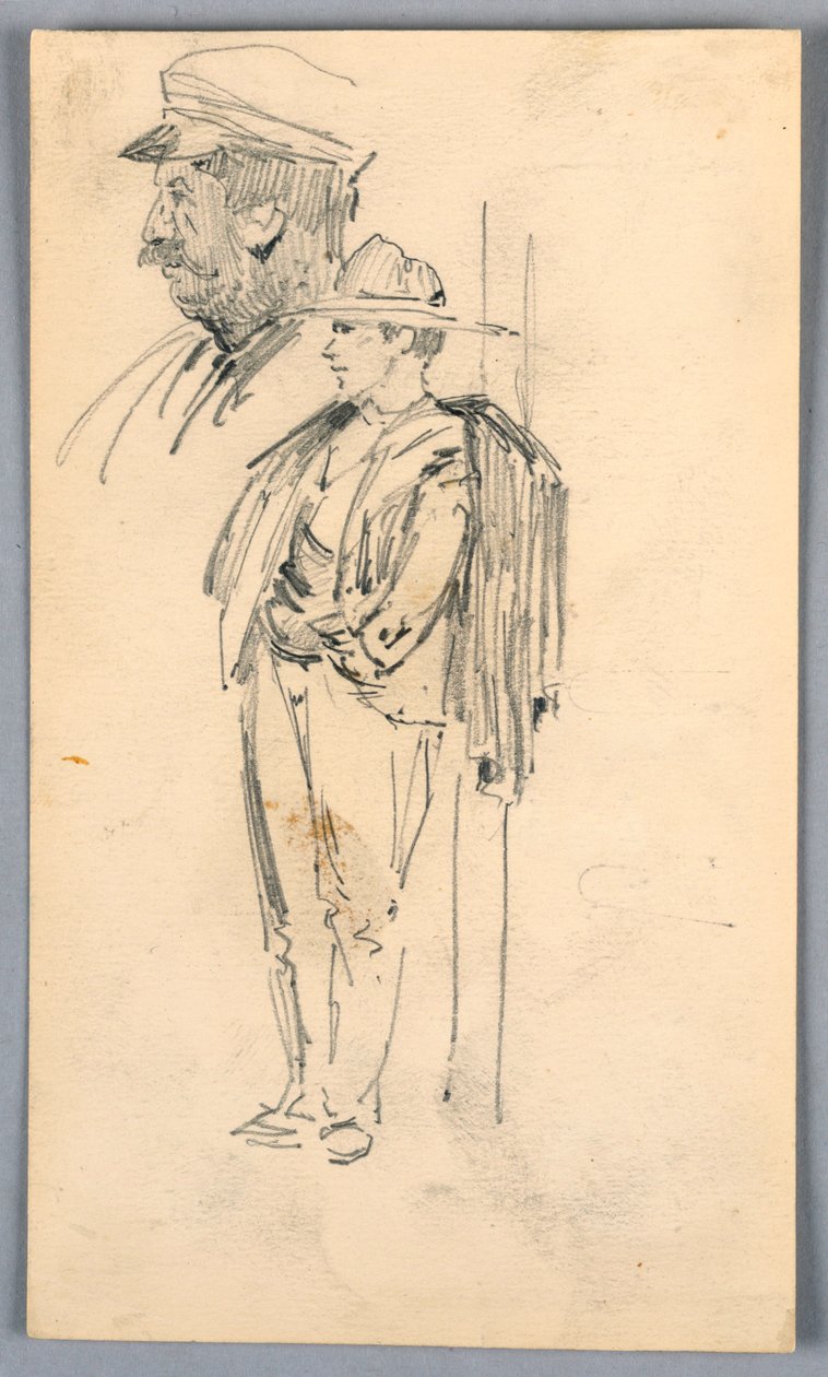 Dvě skici mužů od Arnold William Brunner