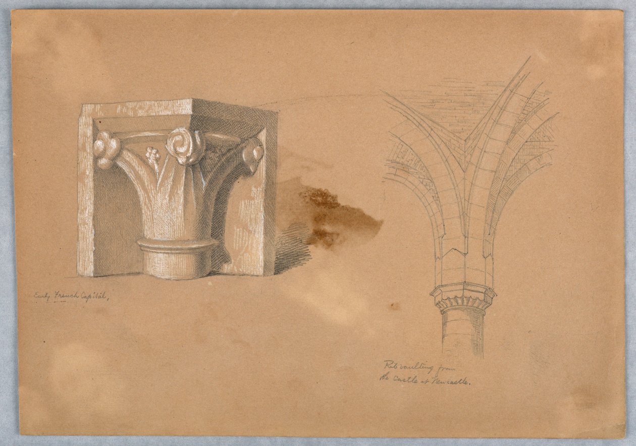 Dvě studie architektonických detailů od Arnold William Brunner