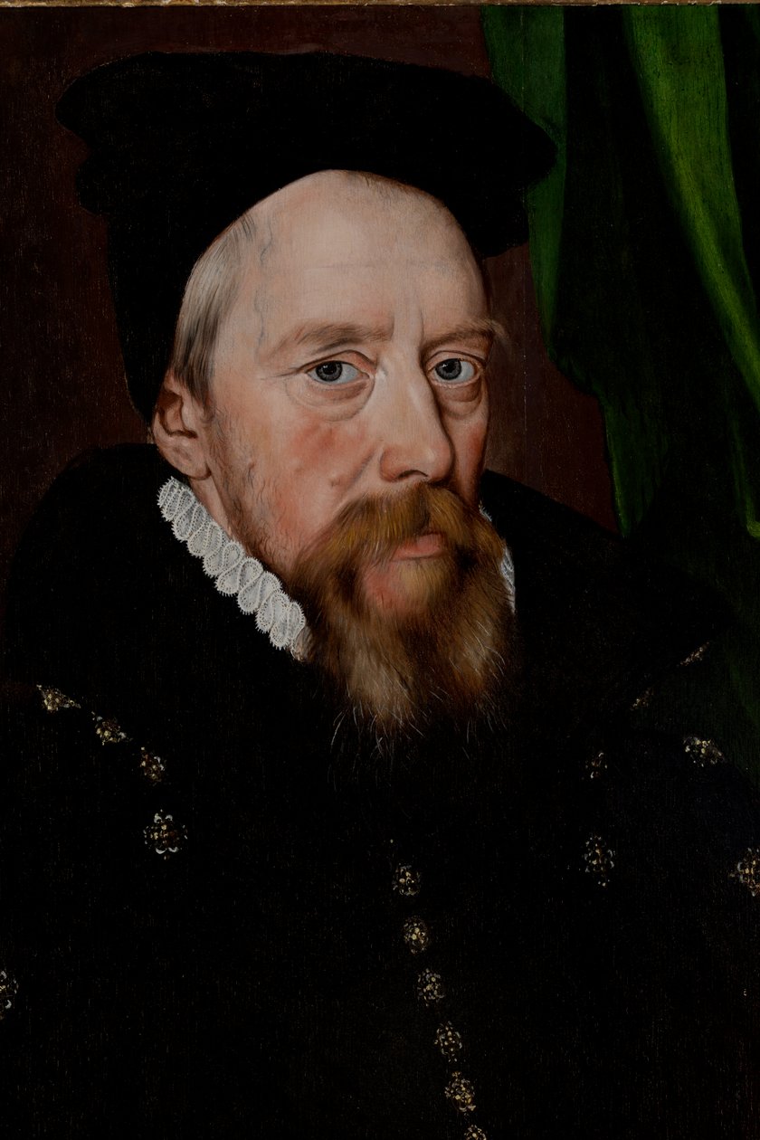 William Cecil, Lord Burghley (1520-1598), kolem 1575 (olej na panelu) od Arnold von (by or after) Brounckhorst