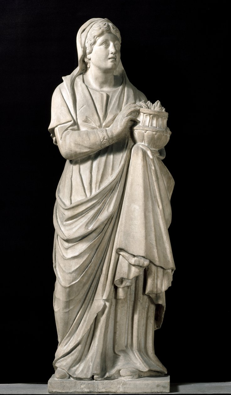 Saint Reparata, z původní fasády. Mramorová socha od Arnolfo di Cambio