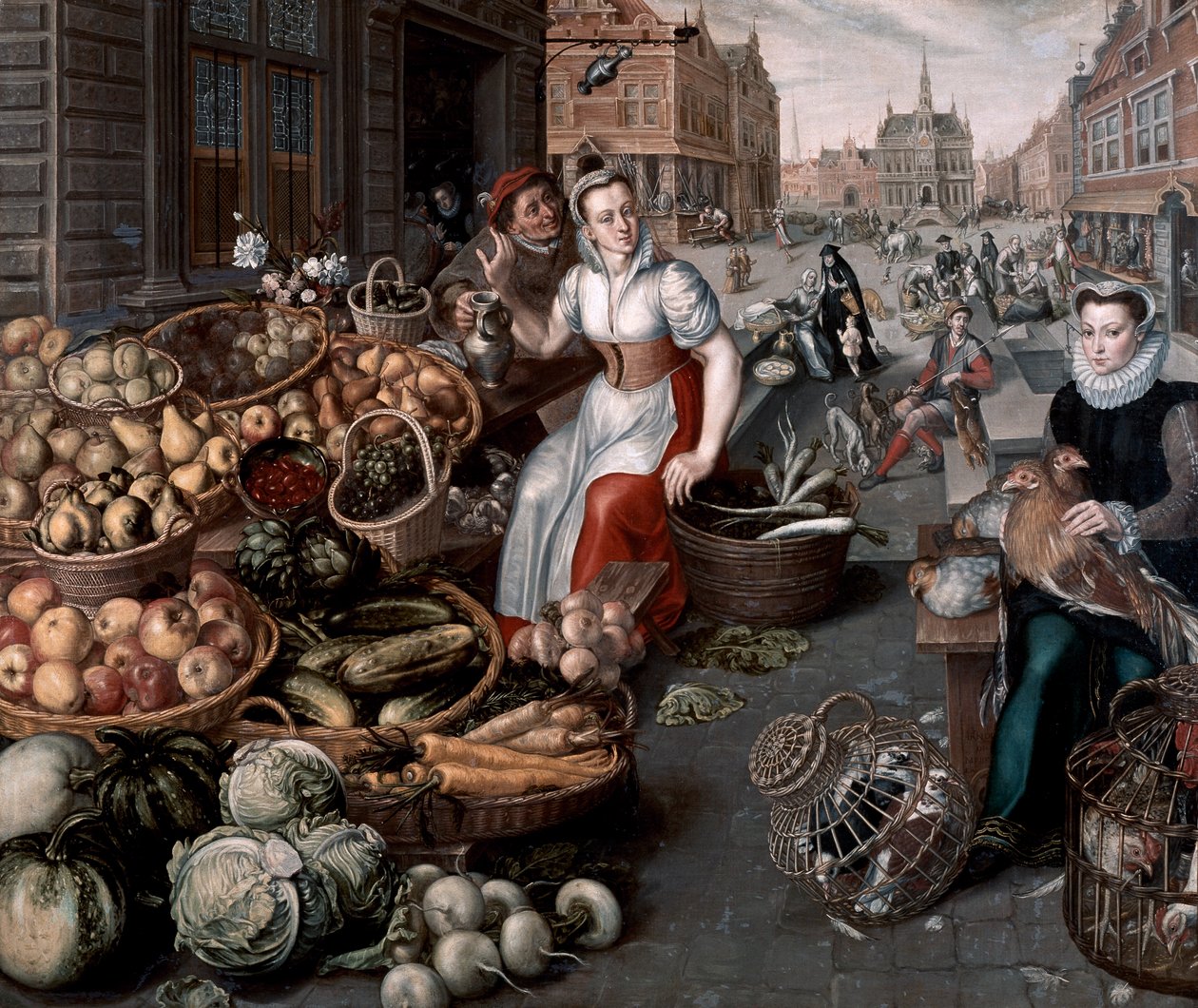 Žena prodávající ovoce a zeleninu, c.1590 od Arnout de Muyser