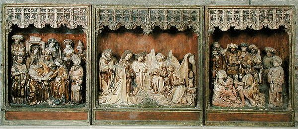 Oltářní obraz, z Kalkaru, Dolní Porýní, cca 1483 (polychromované dřevo) od Arnt von Zwolle