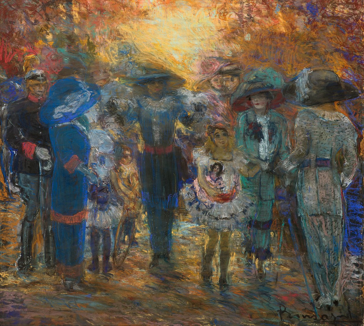 Mondanity, kolem roku 1911 (kombinovaná média na papíře) od Aroldo Bonzagni