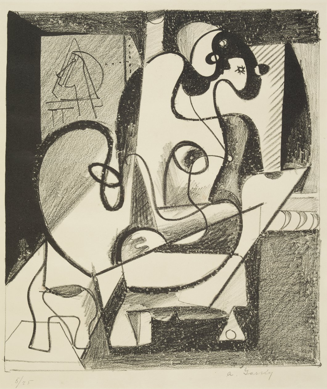 Malíř a model od Arshile Gorky