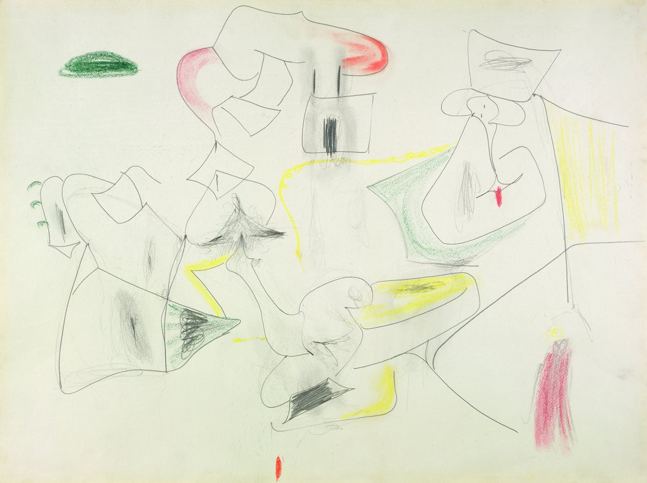 Bez názvu (pastelka a tužka na papíře) od Arshile Gorky