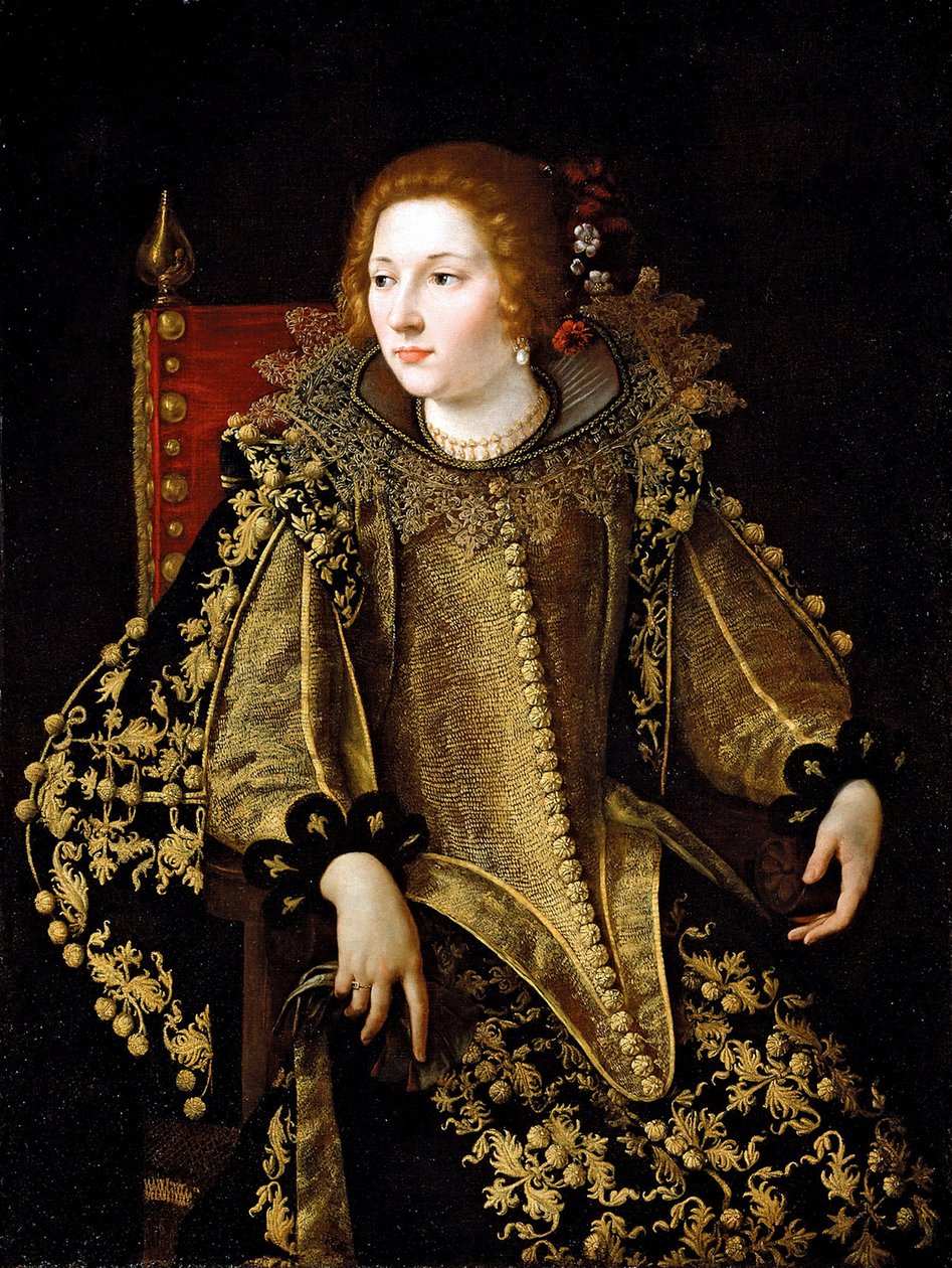 Portrét sedící dámy (možná Caterina Savelli) kolem roku 1620 od Artemisia Gentileschi