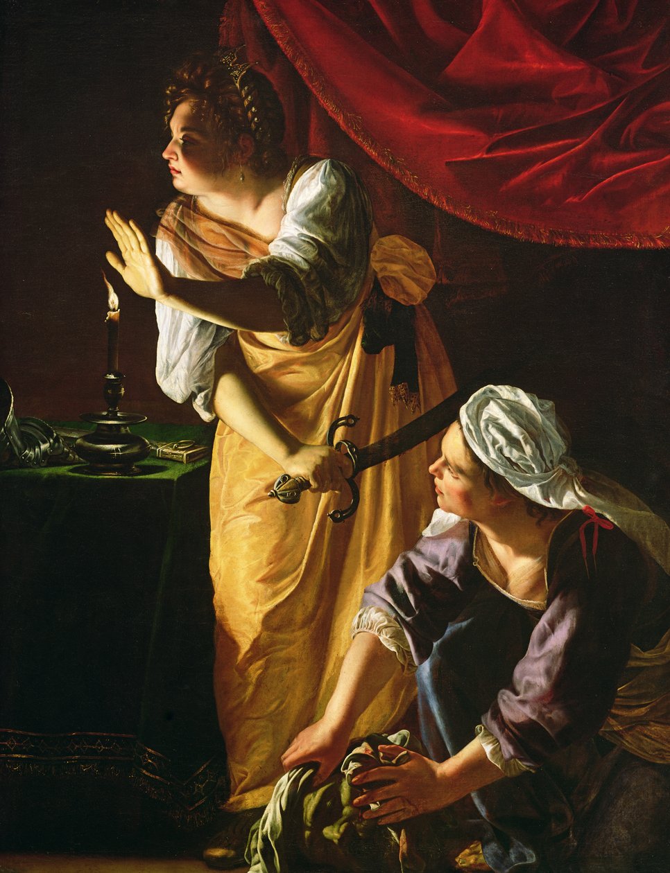 Judith a služebná s hlavou Holoferna, kolem roku 1625 od Artemisia Gentileschi
