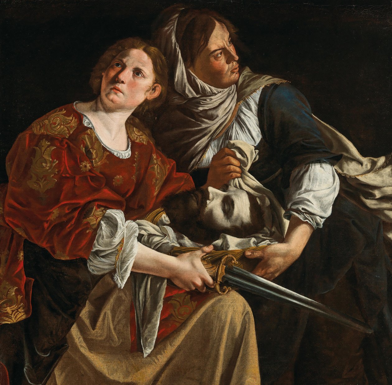 Judith s hlavou Holoferna a sluhou. od Artemisia Gentileschi