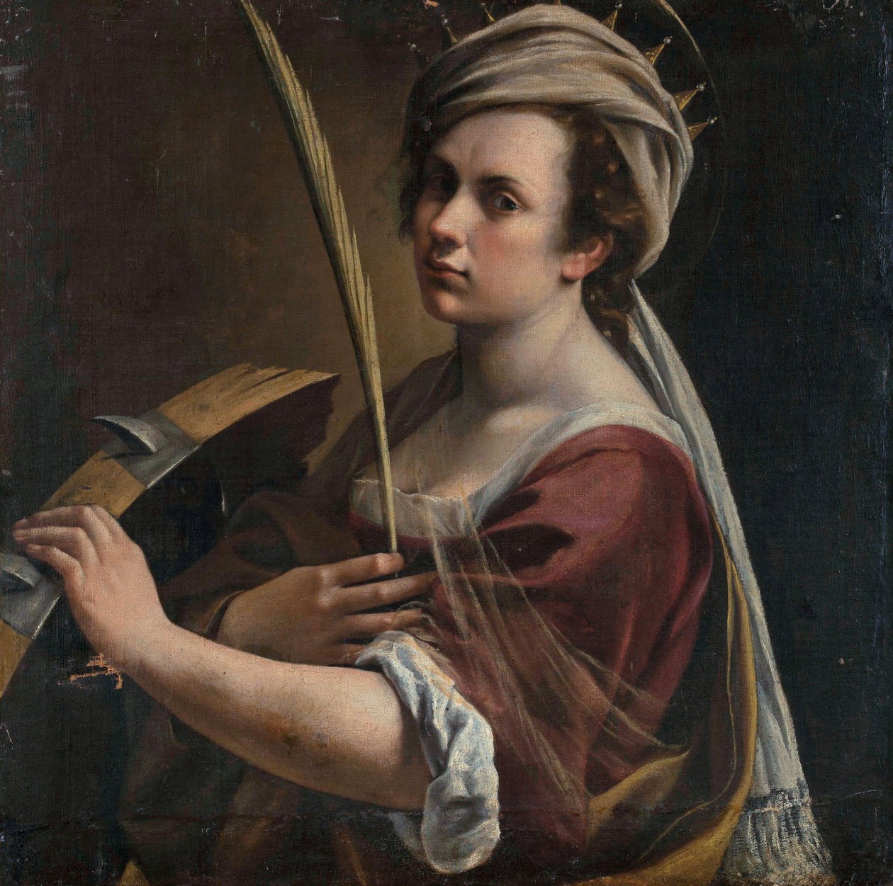 Autoportrét jako svatá Kateřina Alexandrijská od Artemisia Gentileschi