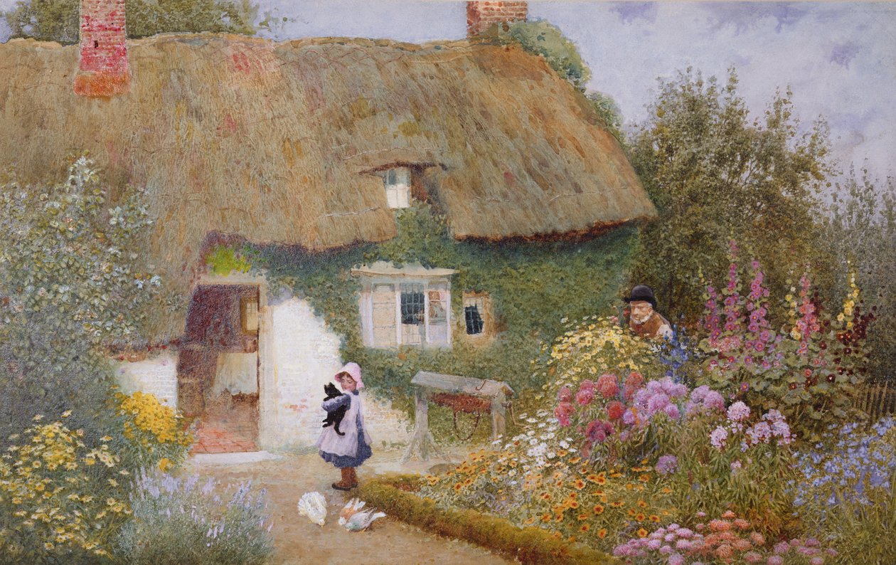 Krmení holubů od Arthur Claude Strachan
