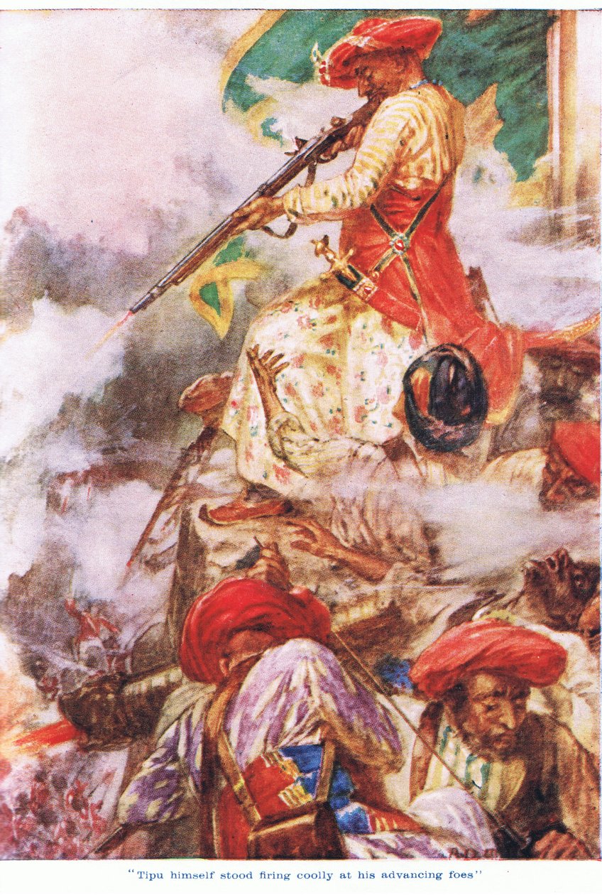 Sám Tipu stál a chladně střílel na své postupující nepřátele od Arthur David McCormick