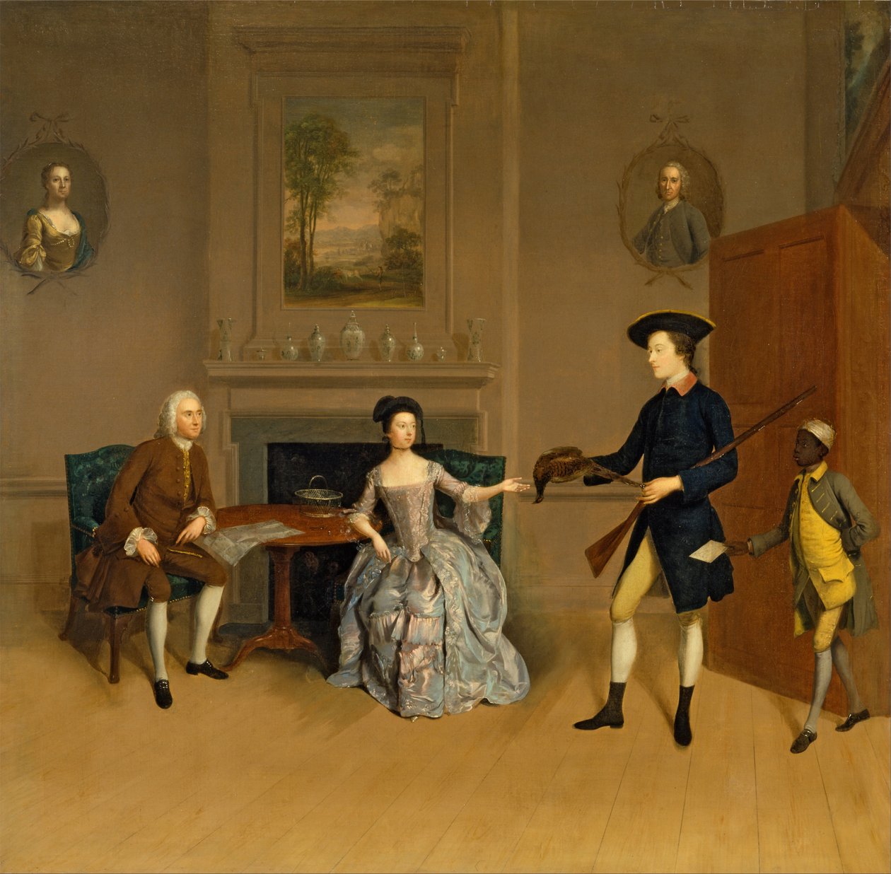 John Orde, jeho manželka Anne a jeho nejstarší syn William od Arthur Devis