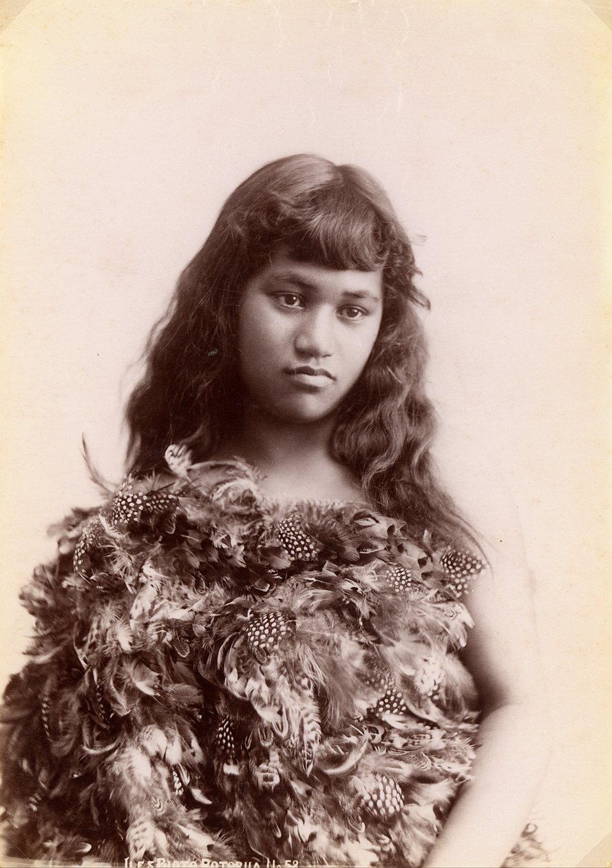 Maorská žena, Rotorua, Nový Zéland od Arthur James Iles