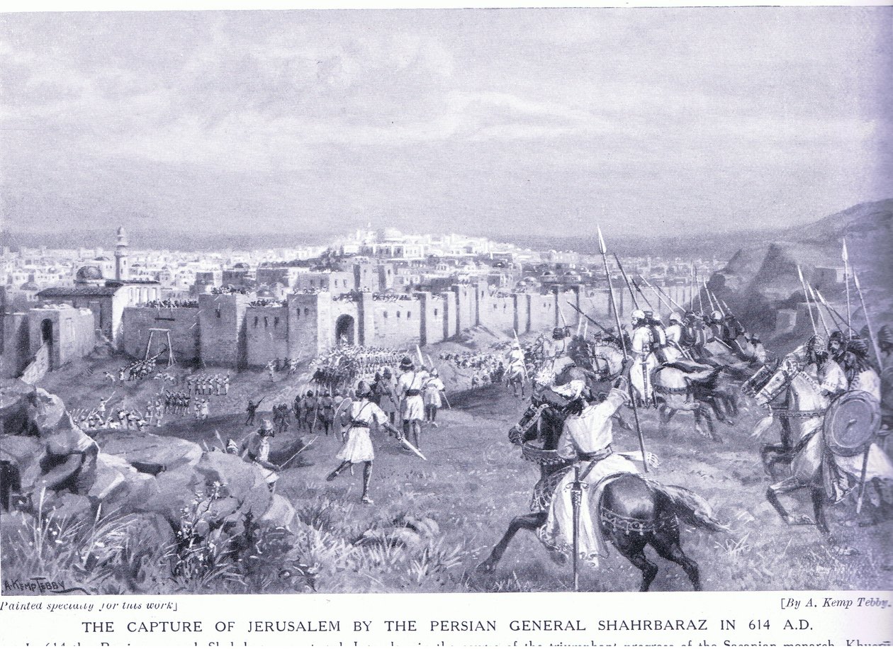 Dobytí Jeruzaléma perským generálem Šahrbarázem v roce 614 n. l. od Arthur Kemp Tebby