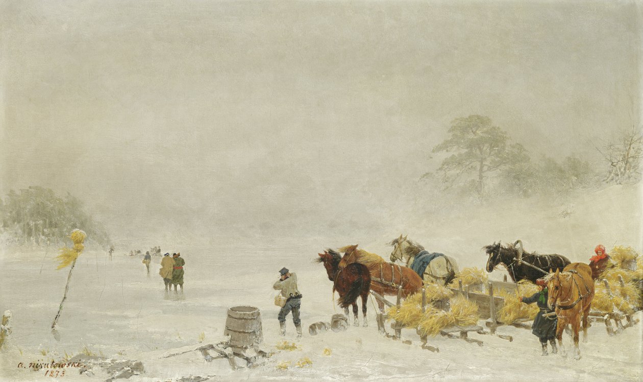 Sáňky na ledě, 1873 od Arthur Nikutowski