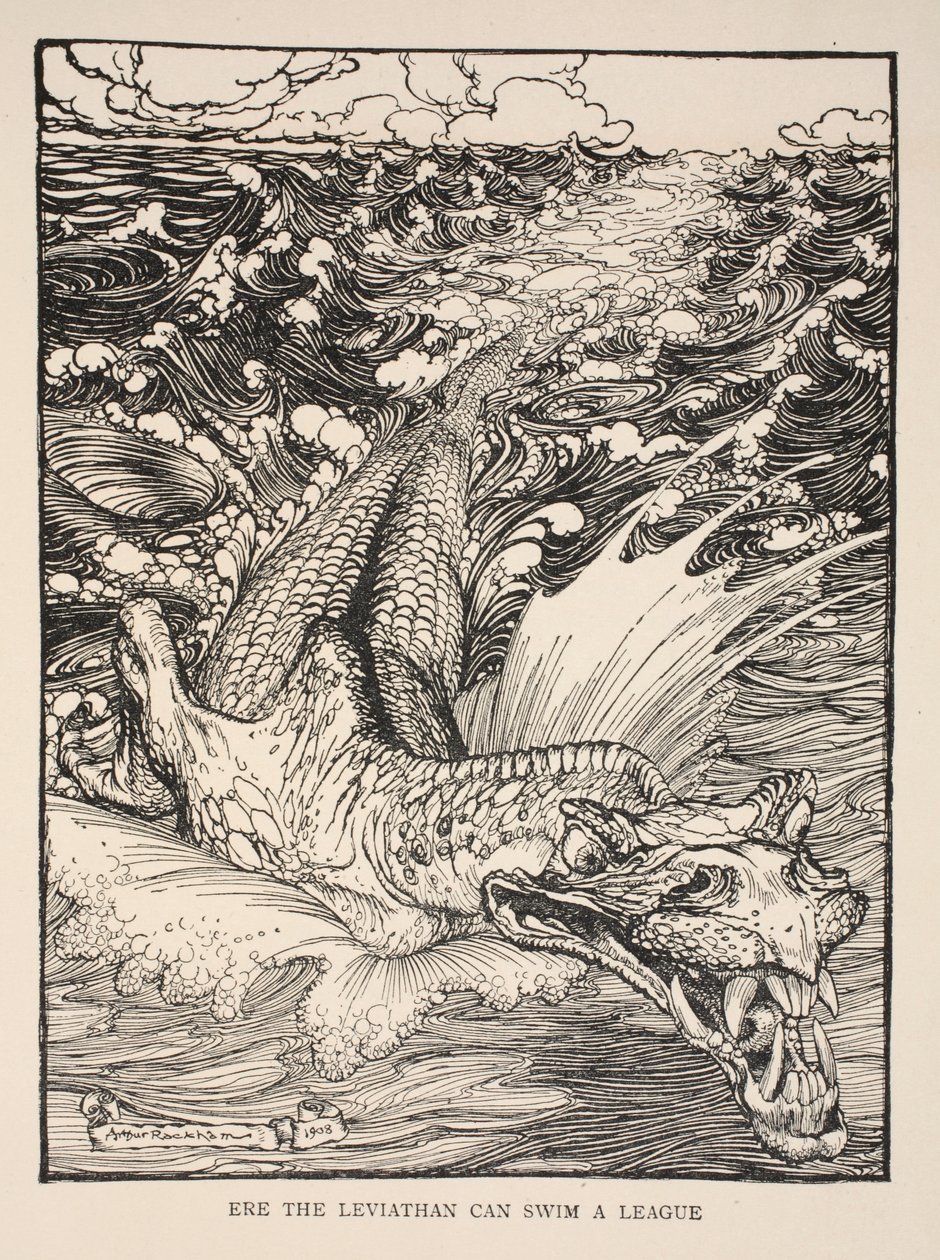 Ere the Leviathan může plavat ligu, ilustrace ze „Snu nocí svatojánských“ od Williama Shakespeara, 1908 od Arthur Rackham