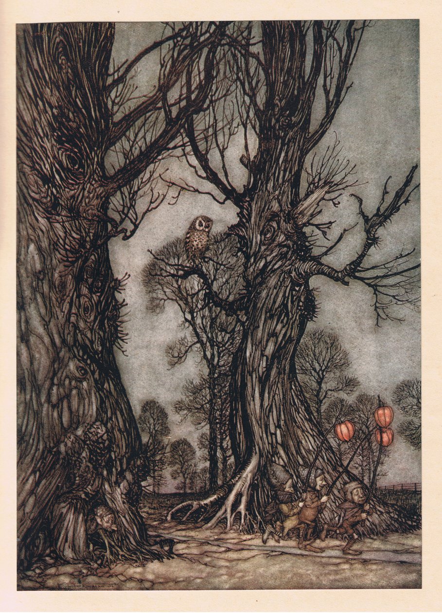 Linkmen vpředu nesoucí zimní třešně od Arthur Rackham