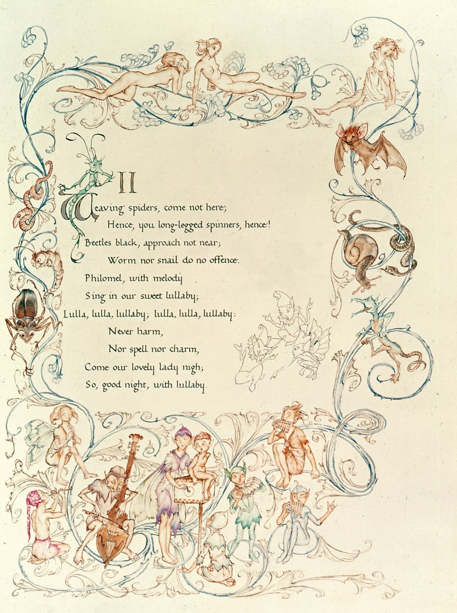 The Fairies Song, ze „Snu noci svatojánské“, 1908 od Arthur Rackham