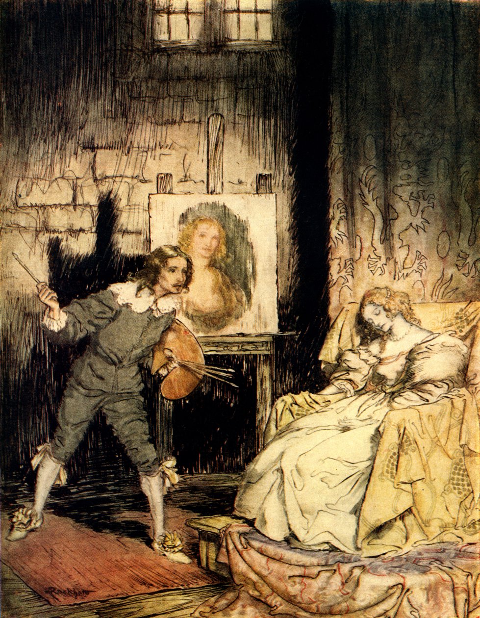 Oválný portrét od Edgara Allana Poea od Arthur Rackham