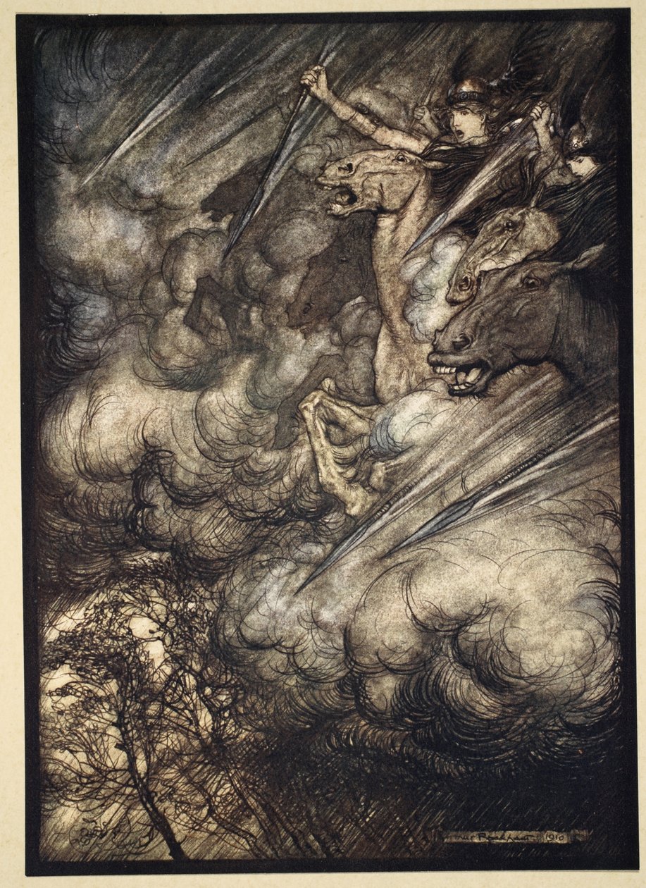 Jízda valkýr, ilustrace z 