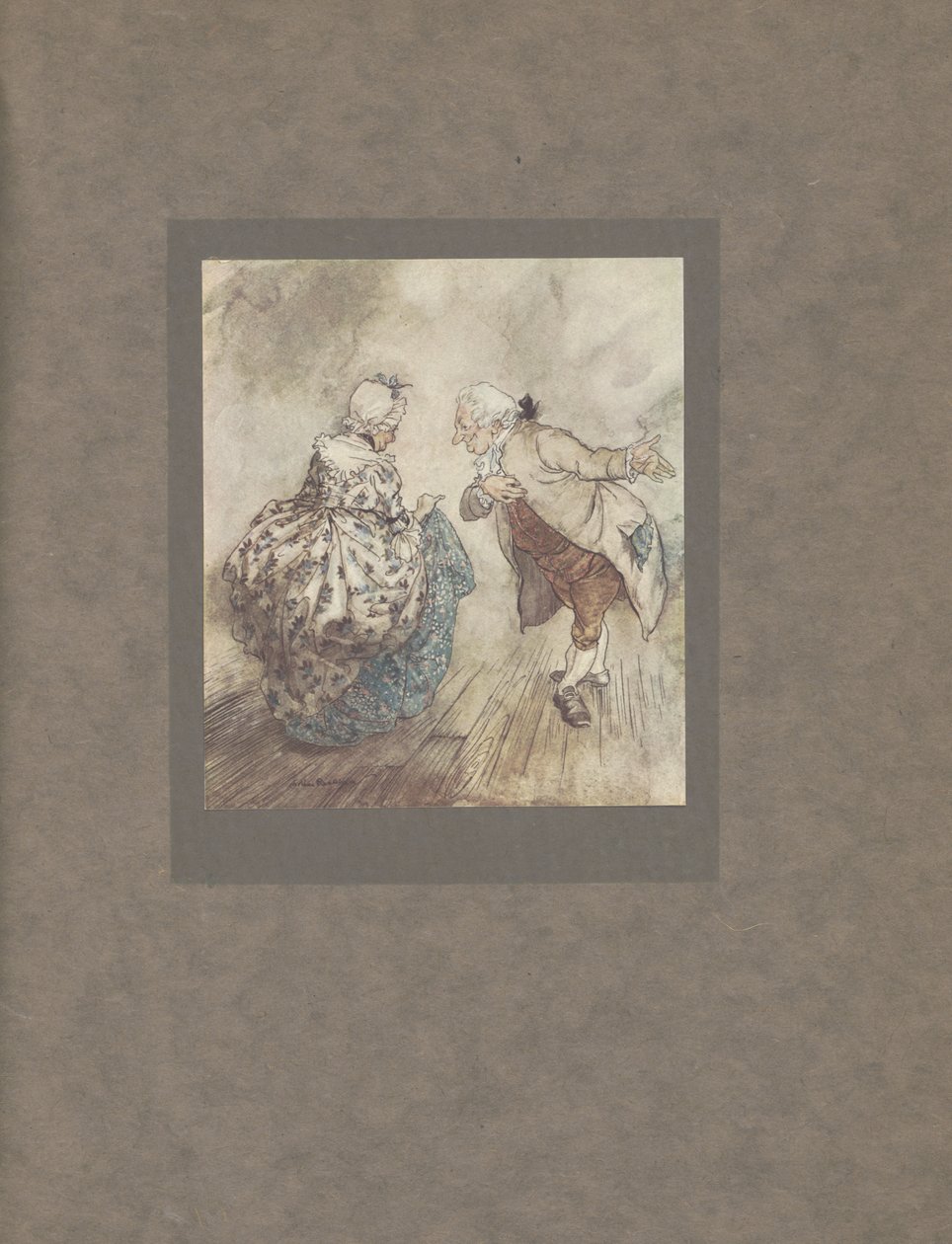 „Pak starý Fezziwig vynikl, aby tančil s paní Fezziwigovou“, 1915 od Arthur Rackham