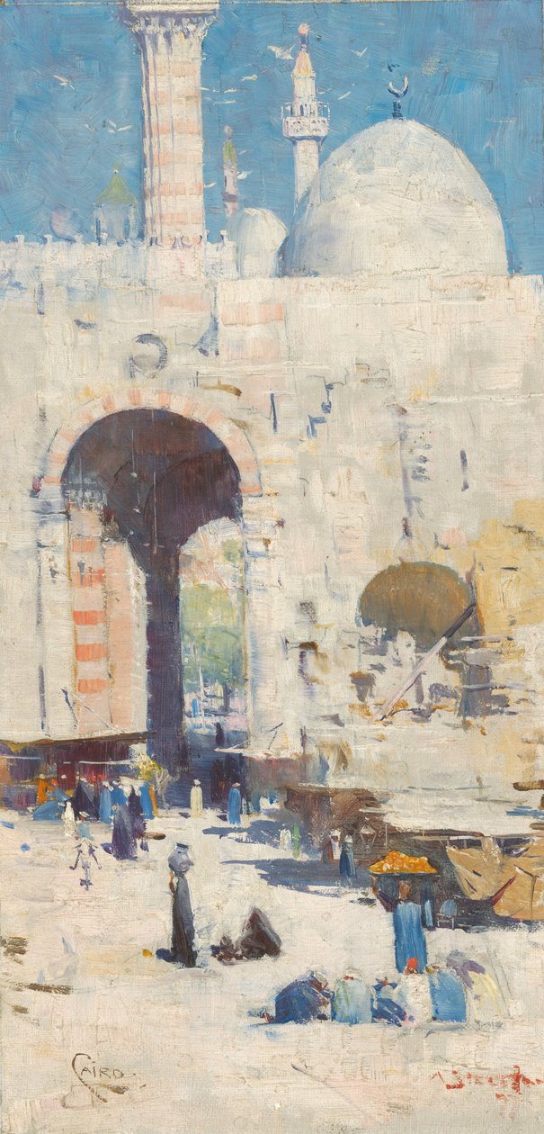 Káhirská ulice (nebo mešita, sultán Hassan) od Arthur Streeton