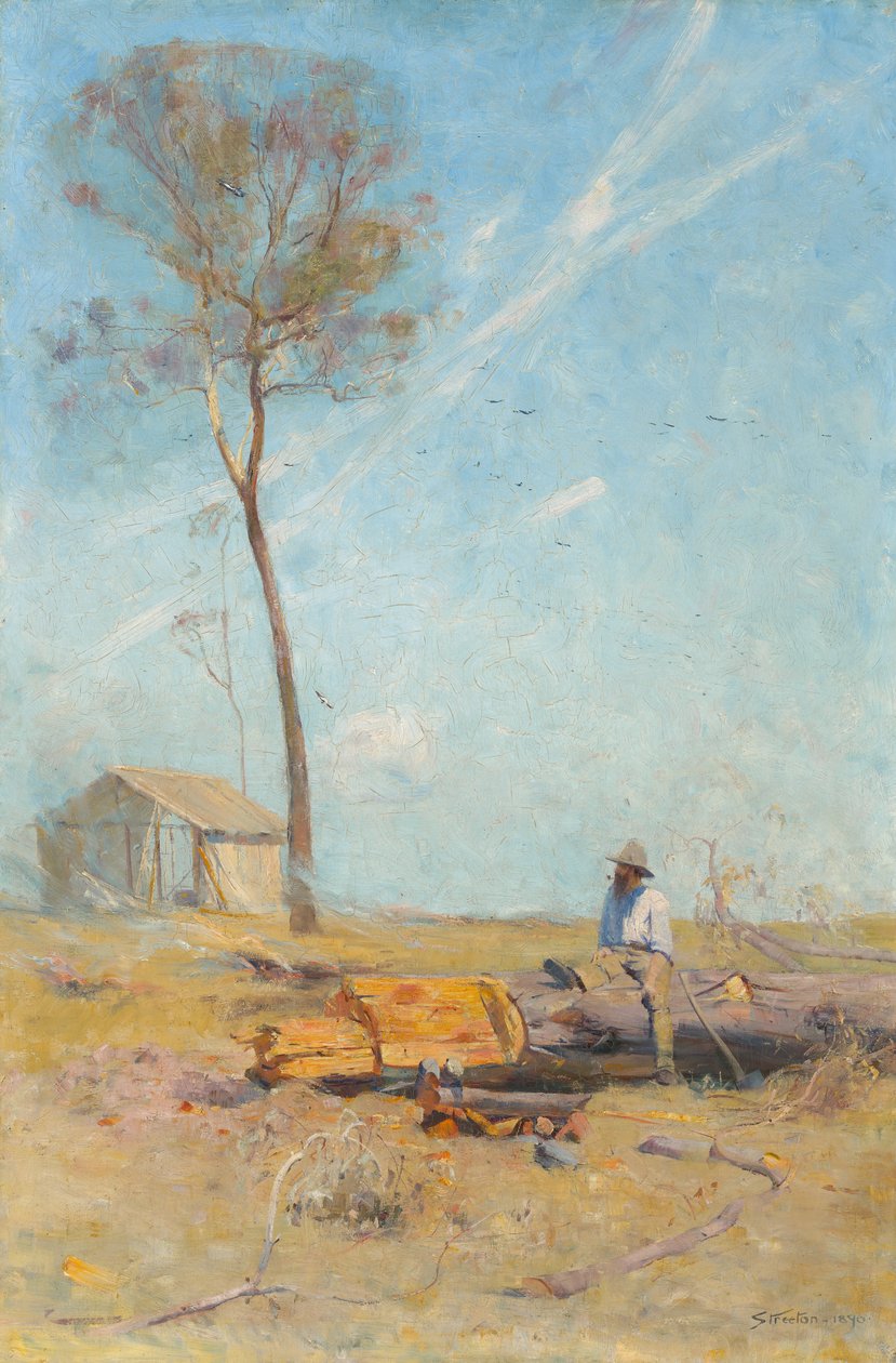 Volicí chata (Whelan na deníku) od Arthur Streeton