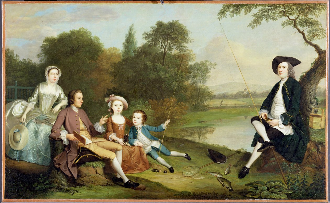 Portrét rodiny, tradičně známý jako rodina Swaine z Fencroft, Cambridgeshire, 1749 od Arthur Devis